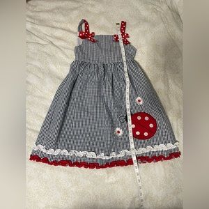 Rare Editions - Girls Size 6X - Plaid Lady Bug Dress